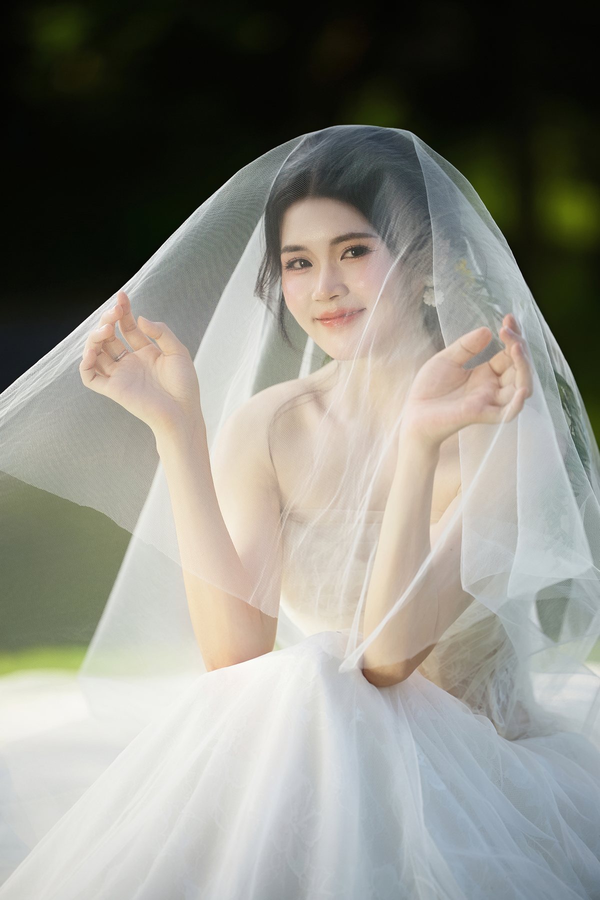 轻纱下的新娘肖像